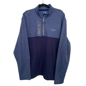 Callaway Sweatshirt Mens‎ XXL 1/4 Zip Blue